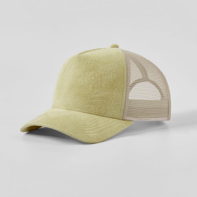 Unisex Suede 5-Panel Structured Baseball Cap With Mesh Back Breathable Sun Hat Outdoor Sports Casual Wear