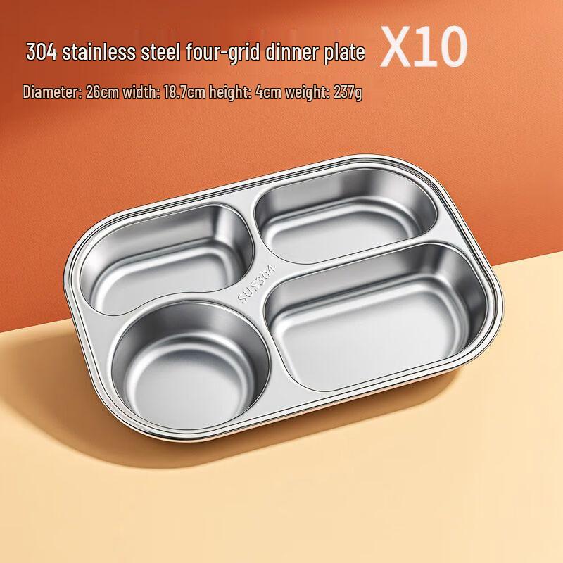 

Stainless Steel Segmented Lunch Plate Set