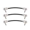 15cm/ 6in 30cm Guitar Effect Pedal Instrument Patch Cable 1/4" Silver Right-angle Plug Black PVC Jacket, 6-Pack