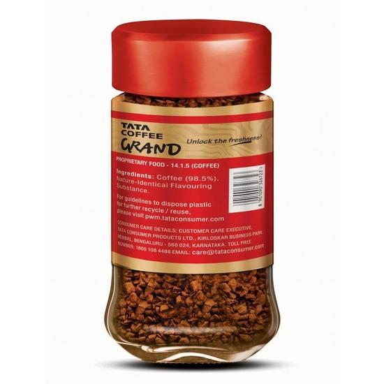 Tata Premium Instant Coffee, 45g Jar, 100% Pure Coffee, With Flavour Locked Decoction Crystals, Rich Aroma & Great Taste