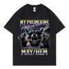 Unhinged Non Binary Raccoon Funny Meme T Shirt Gothic Fashion Vintage Short Sleeve Tshirt Unisex Women Casual Oversized Tshirts