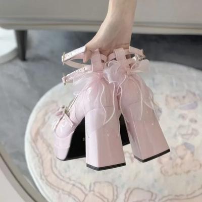 Fashion Night Club Platform Women Lolita Pumps Fashion Shallow High Heel Shoes 2025 Spring Autumn Ladies Outdoor Stripper Heeled Shoes