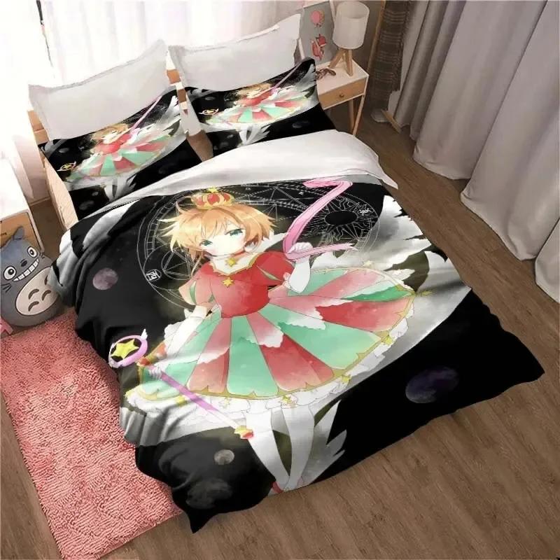 Luxury New 3D Print  Anime Cardcaptor Sakura Bedding Set Double Twin King Duvet Cover Pillowcase Boys Girls Adults Bedroom