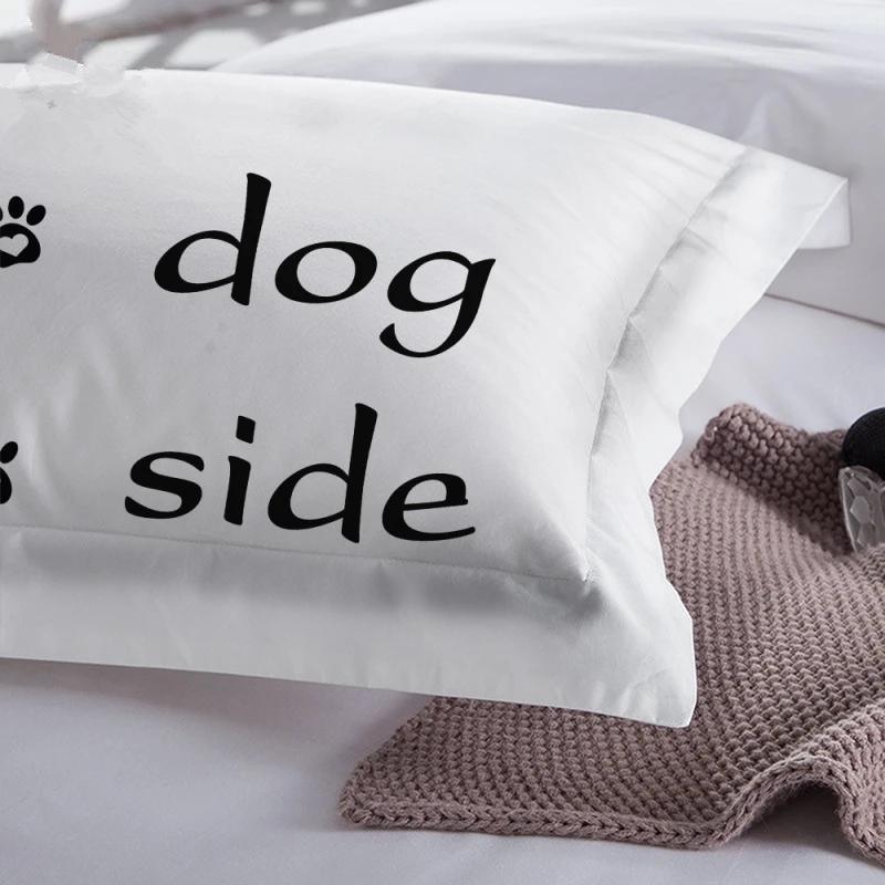 Simple Black + White Bedding Set Cat/Dog/He and Her Couple Bedclothes Pillowcase Customized Home Textiles Bed Set