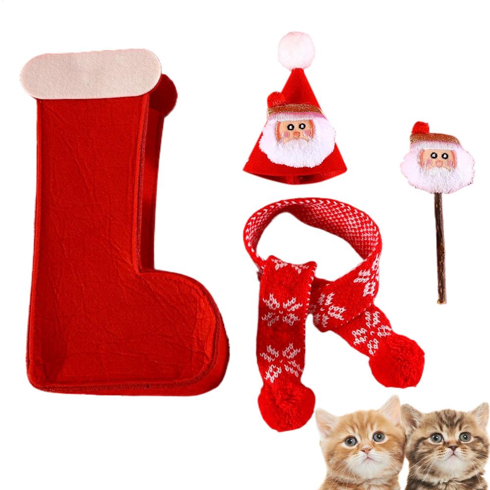 

Кошачья Рождественская Шапка и Шарф Рождественская Кошачья Шапка Шарф Наряд Рождественский Кошачий Костюм Набор Кошачий Рождественский Костюм Украшение Для