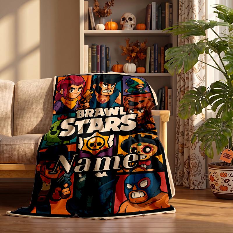 Brawl Stars Custom Flannel Blankets Soft Warm Cozy Throws for Home Decor Holiday Gifts