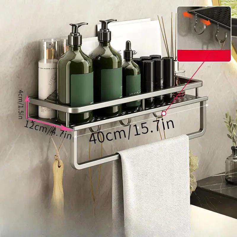 Pistolengrau Badezimmer Aufbewahrungsregal Handtuchhalter Kosmetikregal Aufbewahrung, Geeignet für Badezimmerartikel Aufbewahrung Acrylregal Seifenhalter