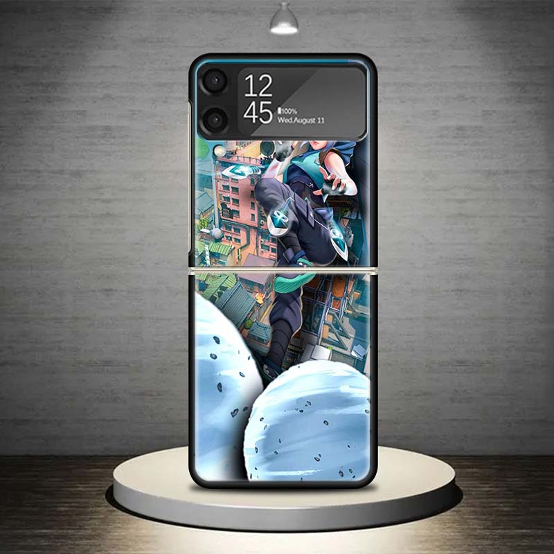 Valorant Jett Phone Case For Samsung Galaxy Z Flip 7 6 5 4 3 5G Cover ZFlip7 ZFlip6 ZFlip4 ZFlip5 ZFlip3 Coque Fundas Galaxy Z F