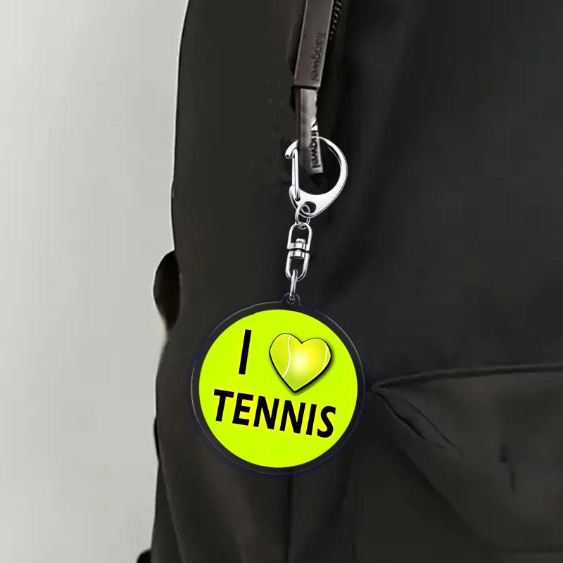 Hobby Sports Lover Tennis Ball Keychains for Accessories Bag I Love Bike Car Keyrings Jewelry Friends Father Boyfriends Gifts