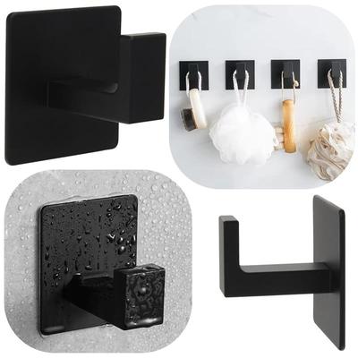 Bathroom Towel Rack Wall Hook for Bathroom Kitchen Black