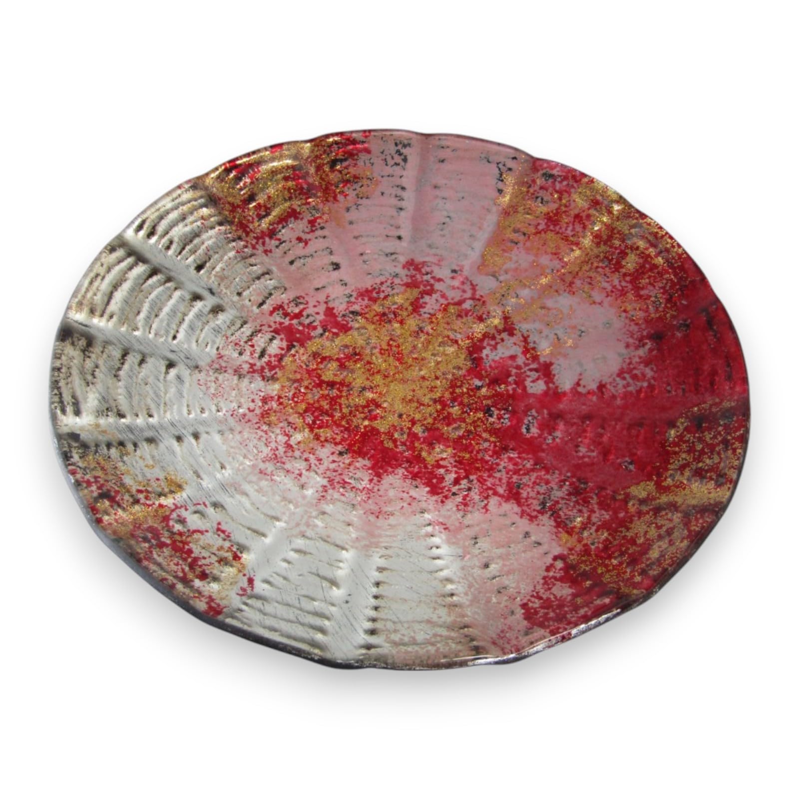 

Dinner Red and Sairan J-kitchens Plate, Glass, Round, Medium, Gold, 18cm,