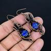 Lapis Lazuli 999 Copper Wire Wrapped Jewelry, Handmade Gemstone Earrings Jewelry, Gifts For Wife Brand New Earrings