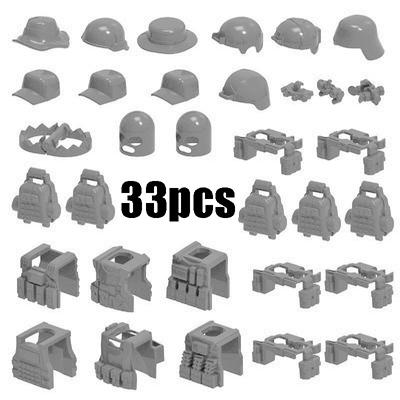Military Building Blocks Solider Figures Weapons RPG Equipment Vest Equipment Accessories Bomb Disposal Suit Samurai Sword MOC