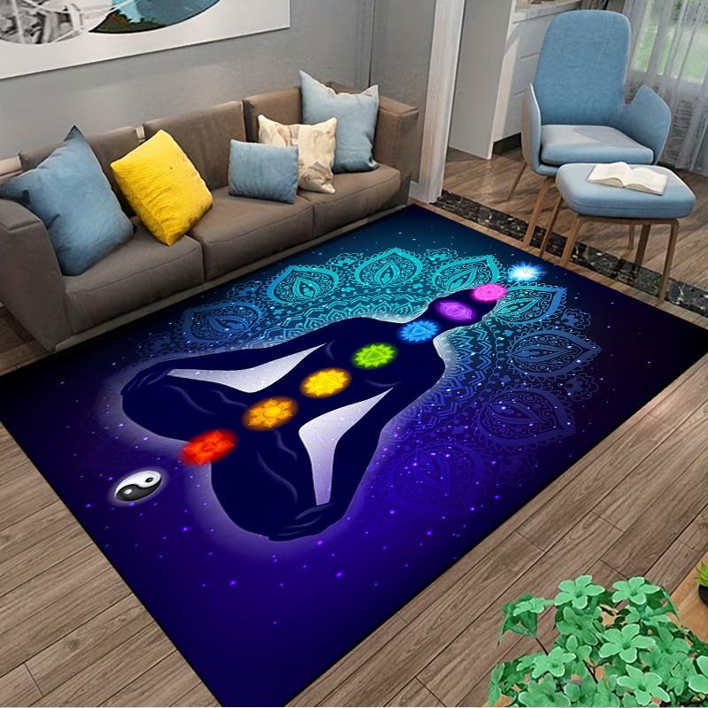 Meditation Chakra Carpet with Symbolic Colors Suitable for use as an anti-slip game mat for living room and bedroom sofas