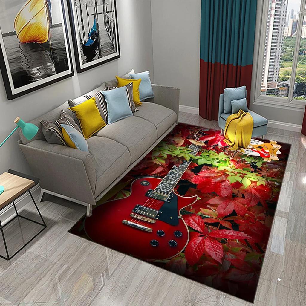 3D Music Carpet Music Instrument Rug for Living Room Bedroom Area Rug Decorative Floor Rugs Carpet Bathroom Non-slip Mat Carpet