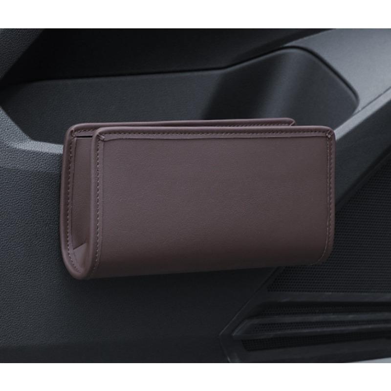 

1pc car trash bin, side door storage box, seat back hanging storage box, multi-functional folding storage box коричневый