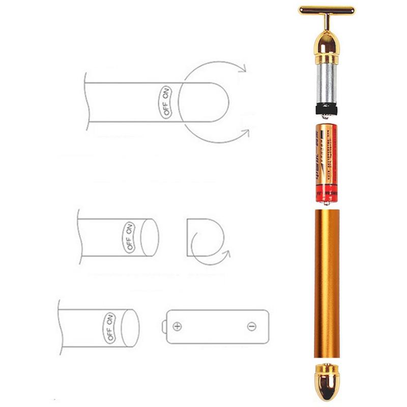 1 Stück Beauty Schlankheitsgesicht Vibration Gesichts-Schönheitsroller Massage-Stick Lift Hautstraffung Falten