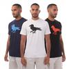 Modern Amusement Mens Cali Crown Cotton T-Shirt (Pack of 3)