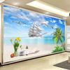 Custom Mural Wallpaper 3D Seaside Landscape Coconut Tree  Wall Mural Living Room Bedroom Hotel Wallpaper