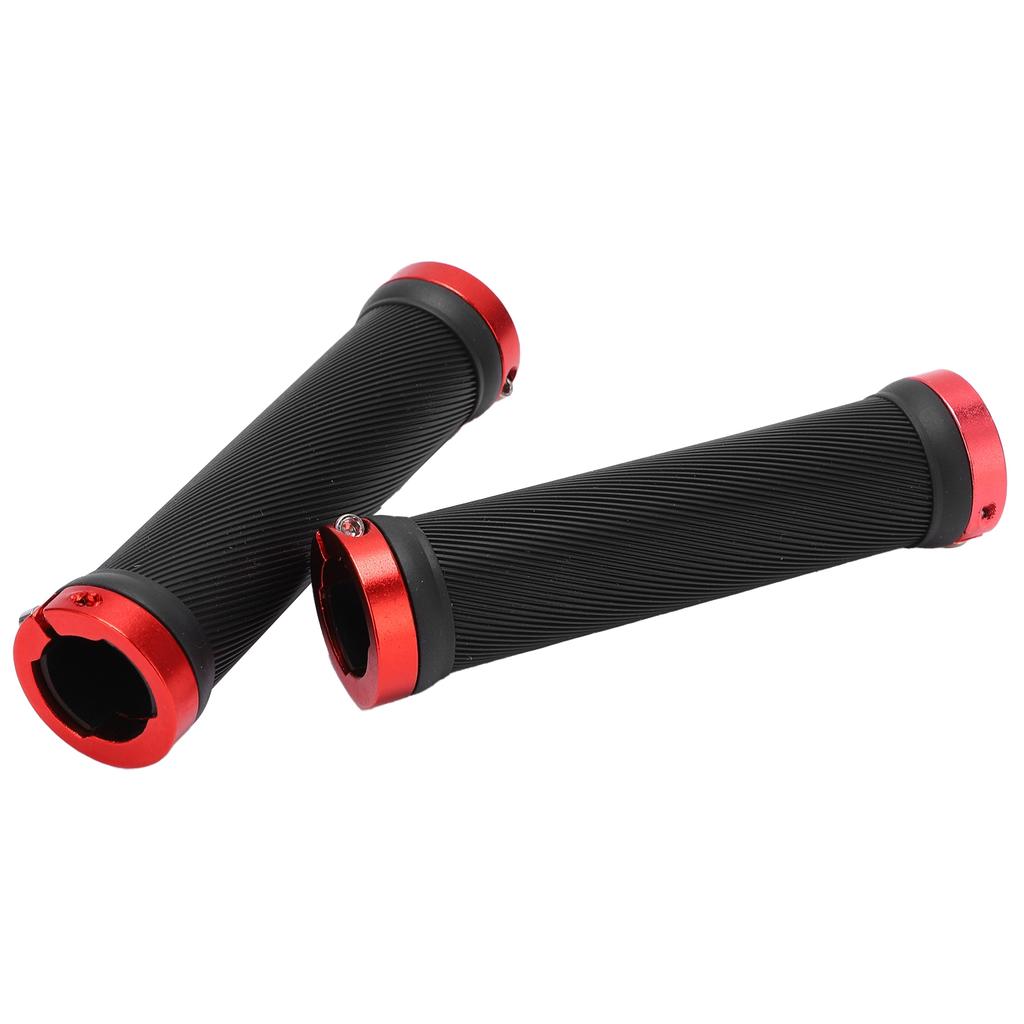 2pcs Bike Grips Rubber Anti Slip Handlebar with Plastic Covers for 22mm Road Mountain Replacement