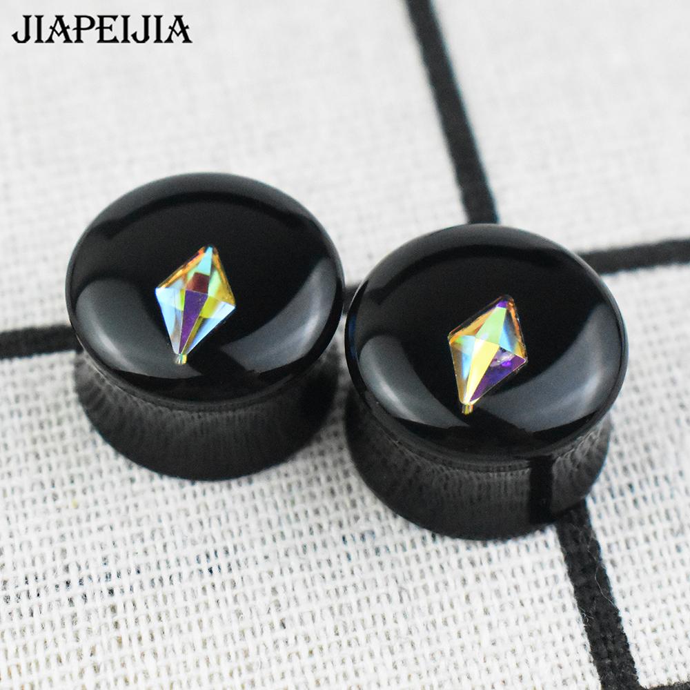 Acrylic Ear Plugs Gauges, Double Flared Ear Tunnels Body Piercing Jewelry for Ear Stretching, 2PCS Fashion Ear Expanders for Wom