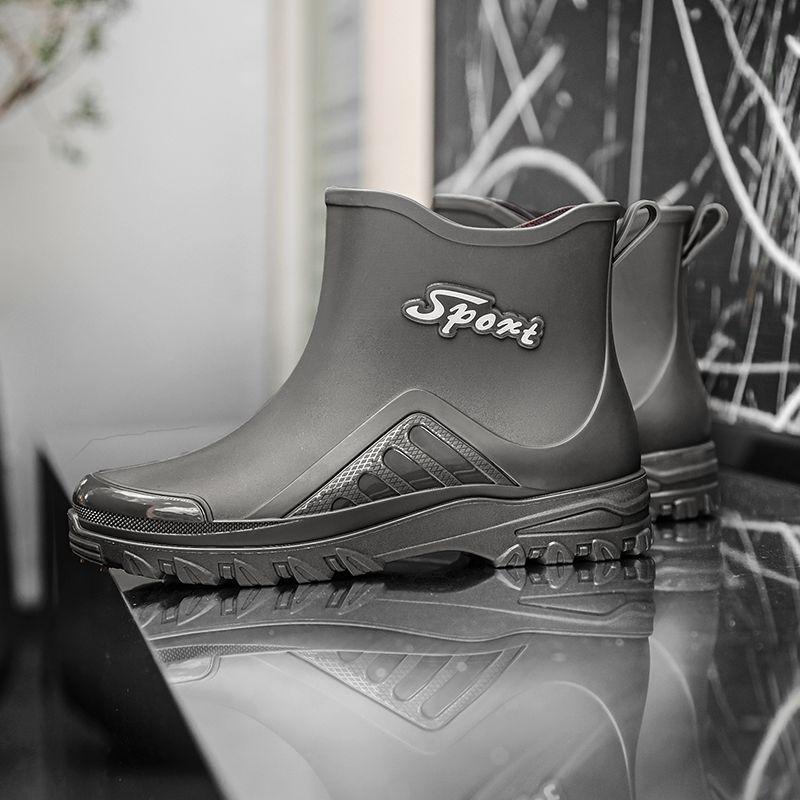 Fashion short rain shoes men's high-end construction ultra-light non-slip waterproof wear-resistant