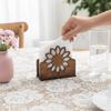 Retro Style Sunflower Napkin Holder Wooden Material Kitchen Desktop Tissue Holder  Tabletop Use