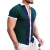 Men S Short Sleeve Striped Color Block Casual Polo Shirt Bk0005