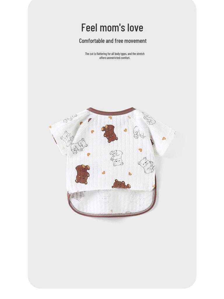 Newborn Pure Cotton Seamless Top - First Month Summer & Autumn Style