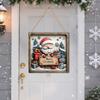 Holiday House Warming Gift Christmas Wooden Hanging Sign, Gnome Snowman Angel Candle 2D Wood Plaque, Plaque Vintage Xmas Wall Door Hanger for