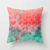 Simple Abstract Geometric Art Peach Leather Velvet Pillow, Fashionable and Comfortable Home Sofa Waist Cushion Pillow Cover
