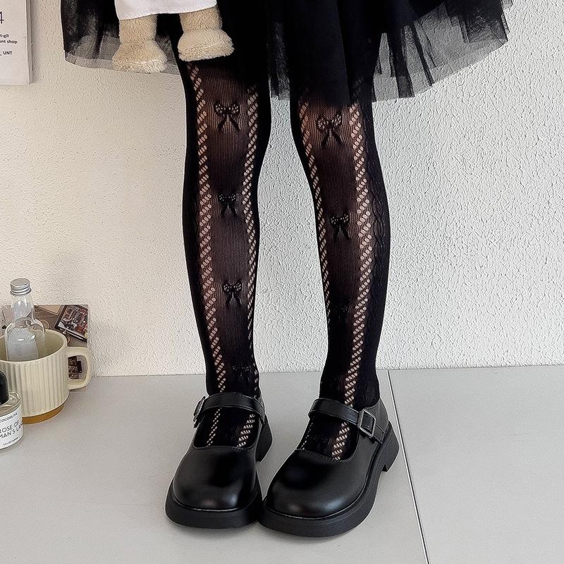 

Летние милые детские колготки для девочек однотонные с кружевным бантом детские колготки милые полые тонкие дышащие леггинсы чулки носки L чёрный