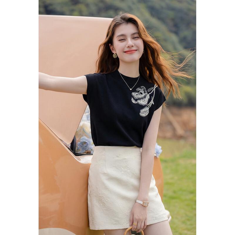 Mokana Women s National Style Stand Collar Short Sleeve T-Shirt One Size
