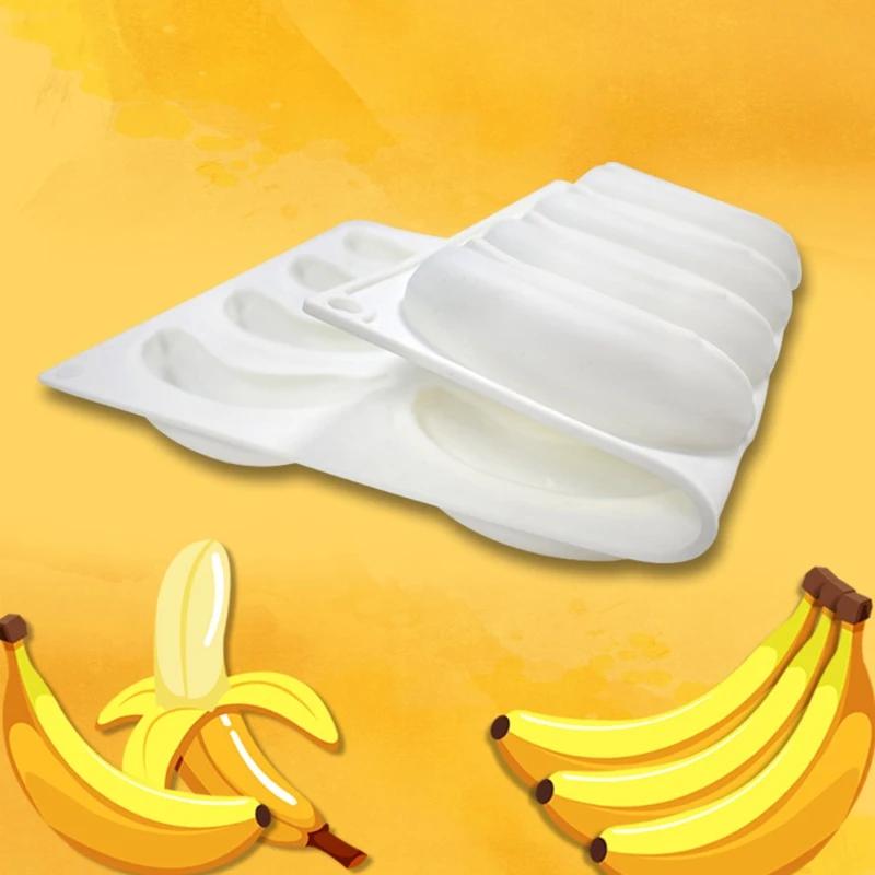 12 Hohlraum 3D Bananen Silikonform zum Backen Schokolade Mousse Kuchen Eis Dessert Gebäckform Dekorierwerkzeuge