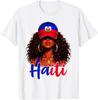Haitian Princess Haiti Flag Melanin for Black Girls Women T-Shirt