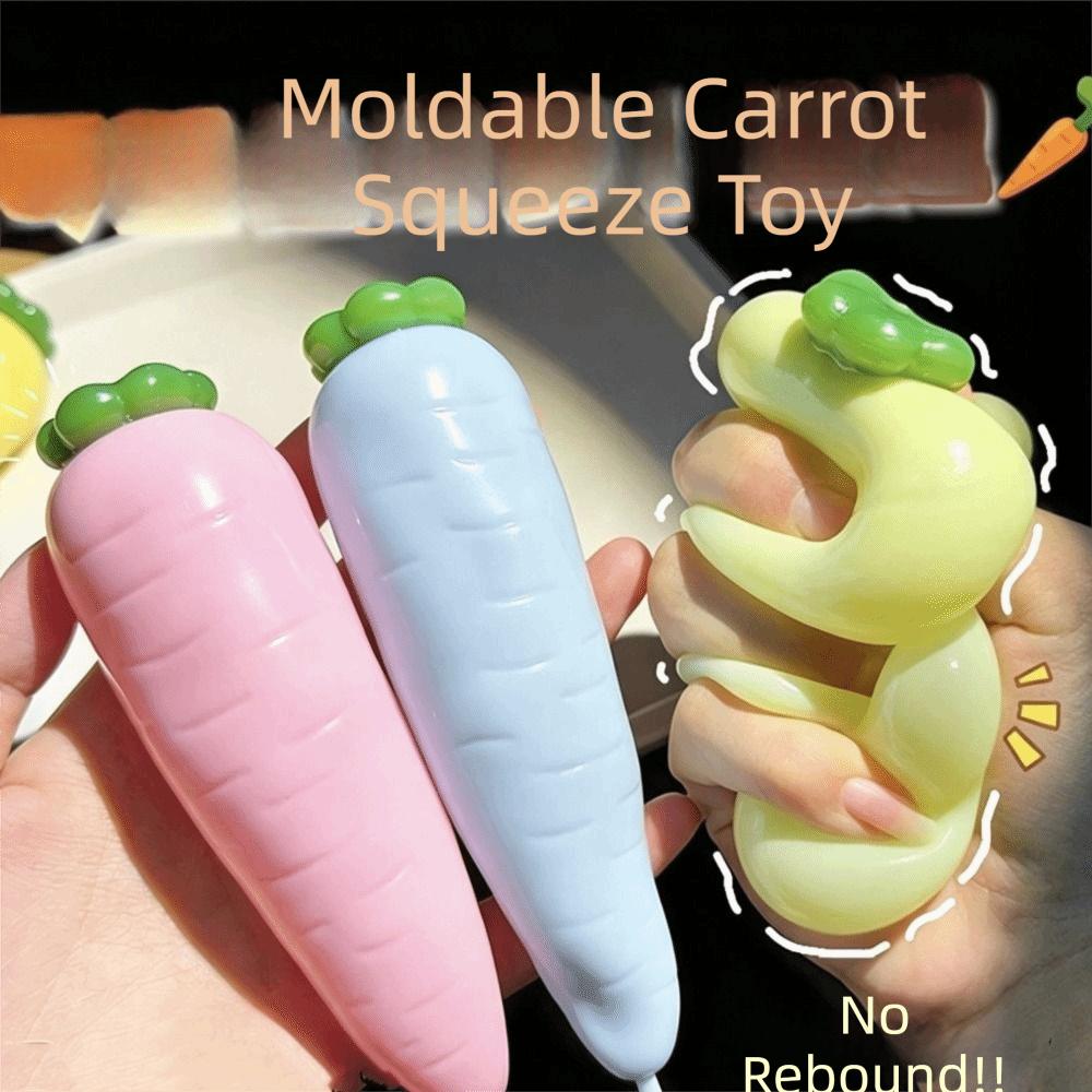 Stretchable Carrot Squishy Toy Shapeable Fidget Sensory Ball Coconut Oil Squeeze Kids Adults
