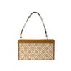 Tory Burch T Monogram Double T Logo Color Block Woven Jacquard Leather Tote Bag Mini Women Tote Bags Brown 82933-371
