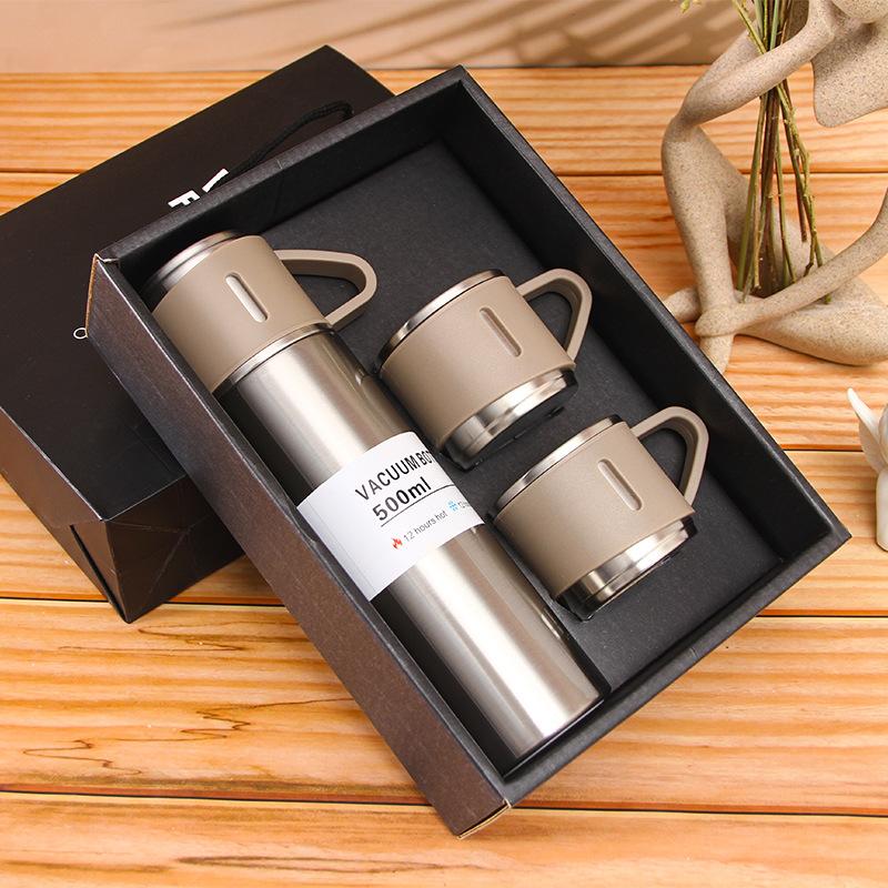 1set-304 Stainless Steel 500ml Insulated Cup, Winter Portable Coffee Cup, Office Warming Gift, Travel Insulation Set