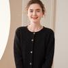 Women's 100% Pure Cashmere Round Neck Cable Knit Cardigan Sweater