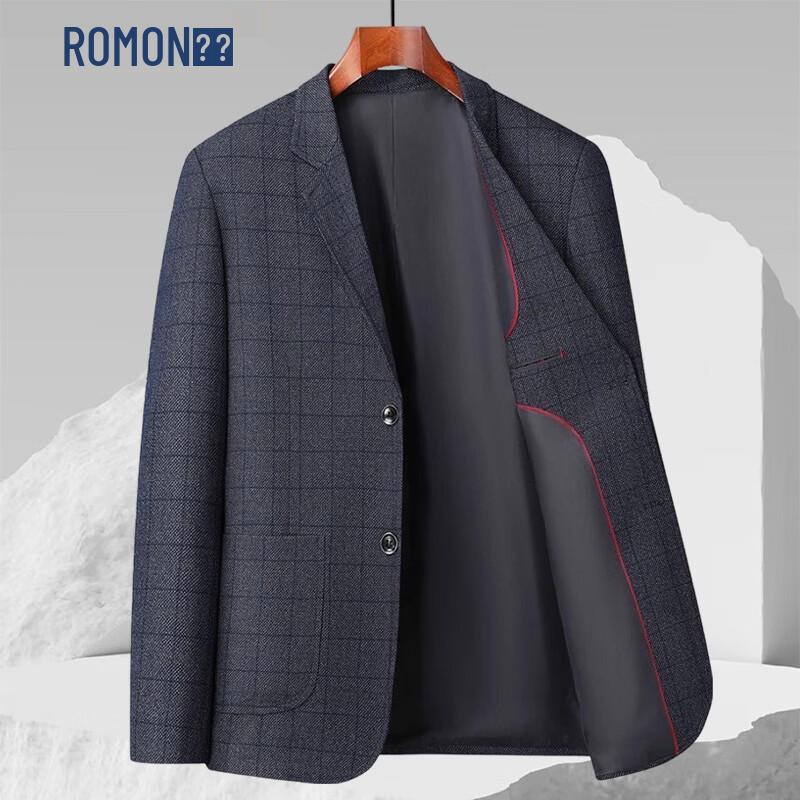 

ROMON Men s Slim-Fit Plaid Blazer L