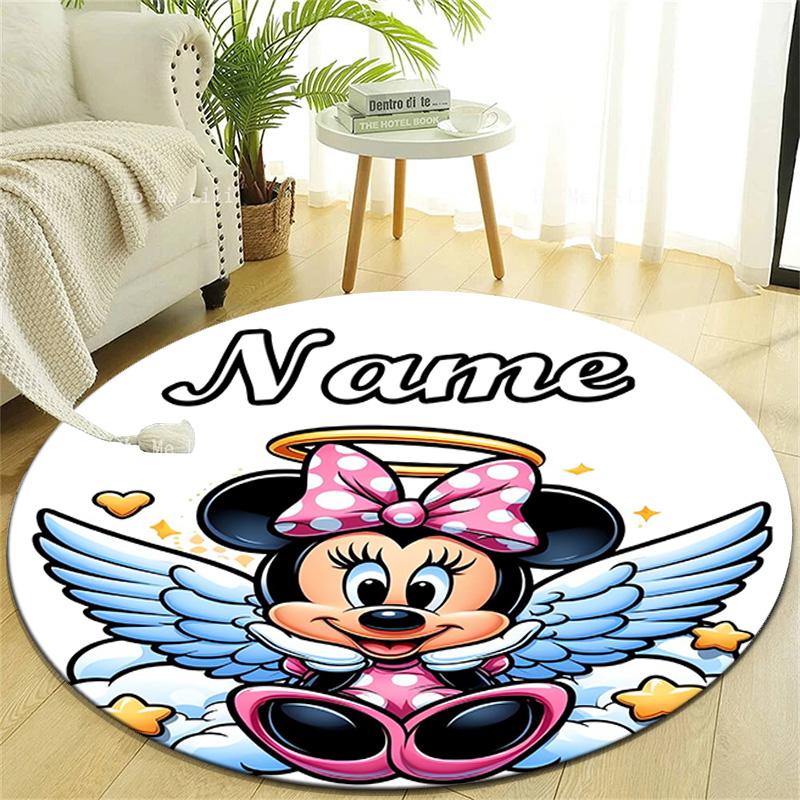 Personalized M-Minnie Round Chair Office Rug - Perfect for Mat, Office Chair & More - Ideal Gift for Birthdays and Holidays