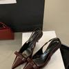 Premium Thin Heel Pointed Sandals Women'S Summer Bow Sweet Temperament High Heel Bag Head Empty Single Shoes