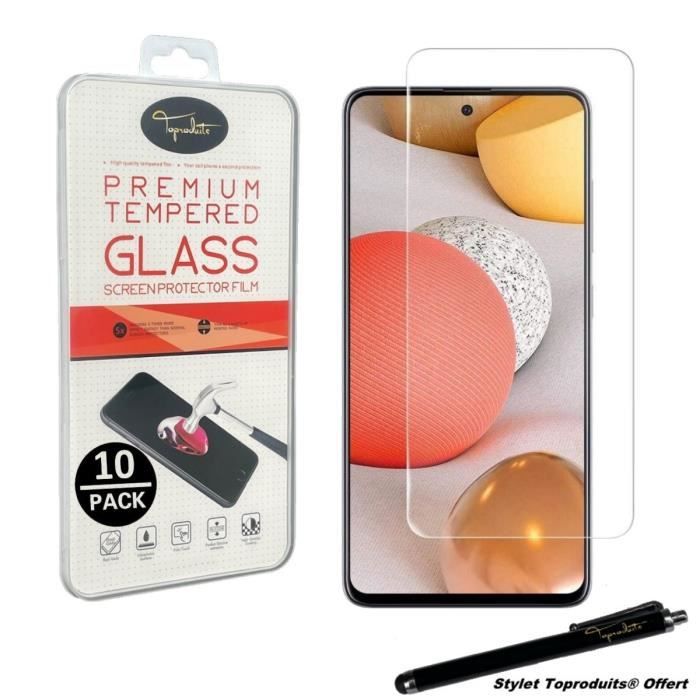 [10pack] verre trempé pour samsung galaxy a72 4g-5g film de protection 2.5d avec stylet toproduits®