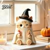 Figurina Stile Gotico Gatto Strega Vintage Decorazione di Halloween Piccolo Decorazione in Legno per Camino di Fattoria Libreria Tavolo Scrivania Accenti Stagionali per la Casa