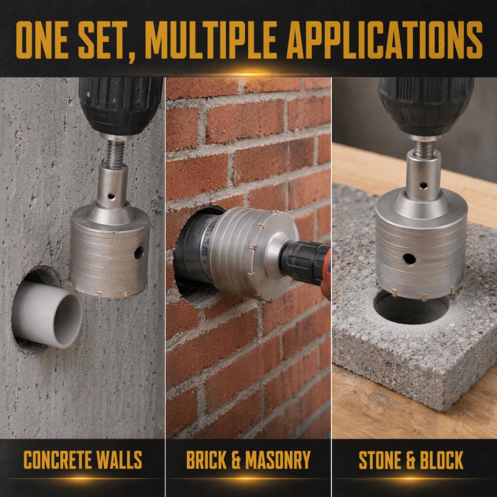 5pcs 65mm 80mm Wall Drill Bit YG8 Alloy Masonry Hole Saw Durable Cement Hole Saw For Masonry