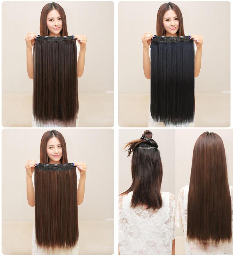 Premium Quality Women Long Straight Hair One Piece Clips In Hair Extensions Full Head Top