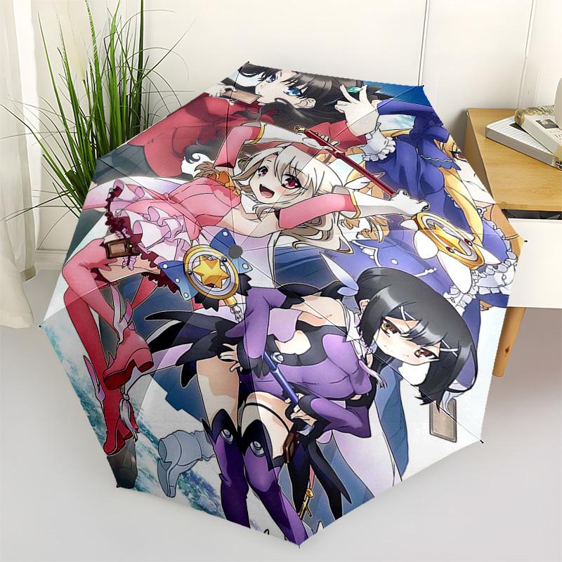 

1pc Outdoor Umbrella with Anime Characters - Automatic Opening/Closing, Portable 3-Fold Design, 8-Bone Iron Frame - Perfect Gift for Fans, Travel