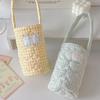 Plaid Design Water Bottle Protective Cover Heart Embroidery Thermos Cup Sleeve  For Men And Women
