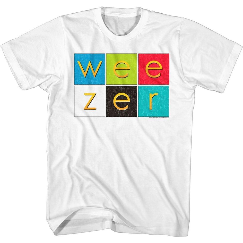 Weezer Album Color Squares White Alternative Rock Music Band T-shirt Tops Tees Men's Women's Unisex