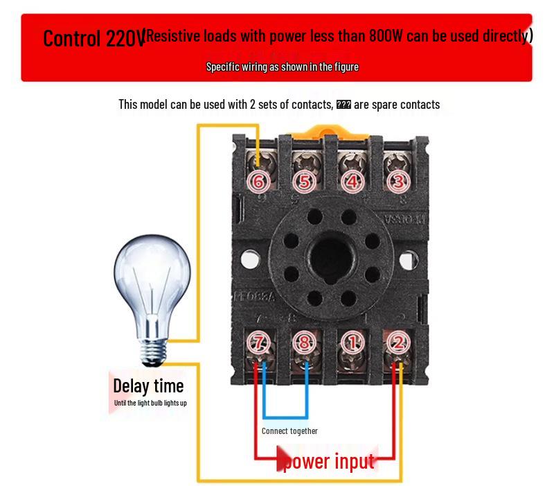 AH3-3 Time Relay with Panel Cover, 8-Pin AC220V Power-On Delay Controller